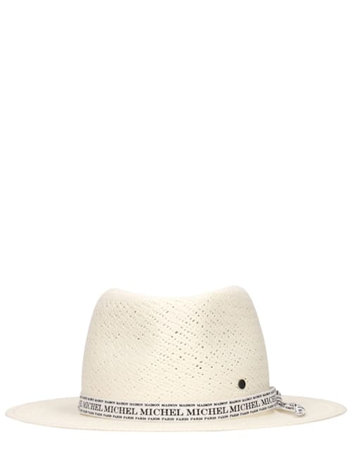 Maison Michel: Andre on-the-go logo straw effect hat