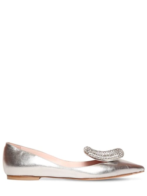 Roger Vivier: 15毫米Viv Choc金属质感皮革平底鞋