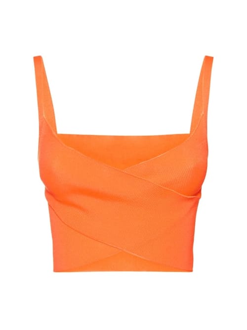 MSGM: Techno stretch ribbed knit top