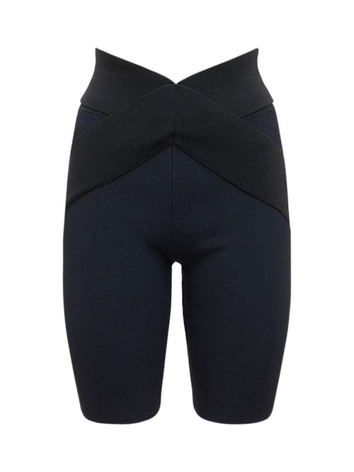 Dion Lee: 双色罗纹针织科技织物短裤