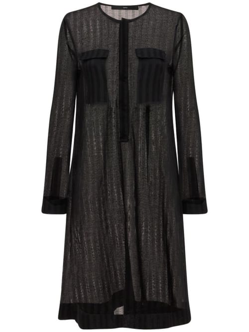 SAPIO: Semi-sheer striped shirt dress
