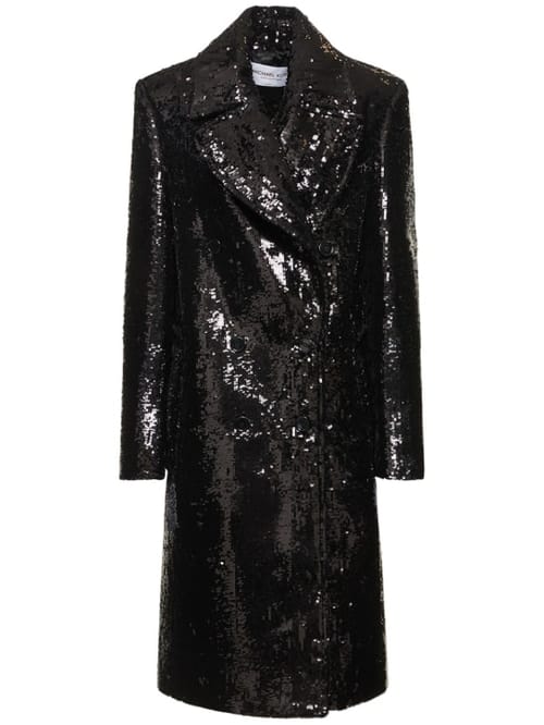Michael Kors Collection: Chesterfield亮片双排扣大衣