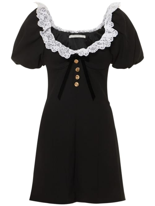 Alessandra Rich: Vestido corto de lana virgen