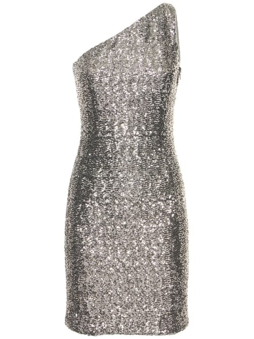 Michael Kors Collection: One-shoulder sequined mini dress