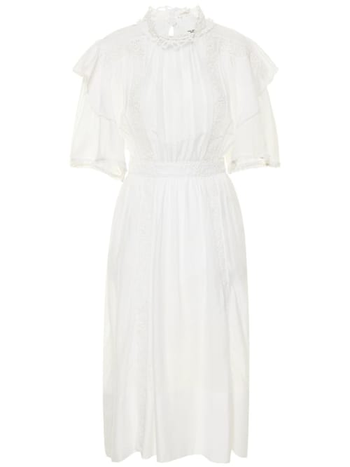 Marant Etoile: Baumwollkleid mit Spitzeneinsätzen
