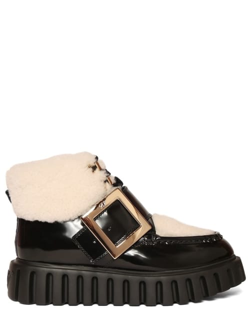 Roger Vivier: 35毫米Viv Go-Thick剪羊毛靴子