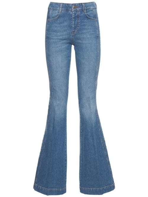 Stella McCartney: 70's弹力棉质喇叭腿牛仔裤