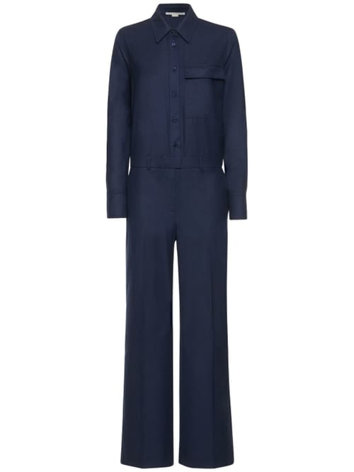 Stella McCartney: Casual羊毛法兰绒连身裤