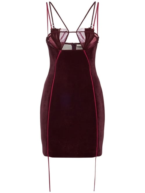 Nensi Dojaka: Velvet mini dress with cut-outs