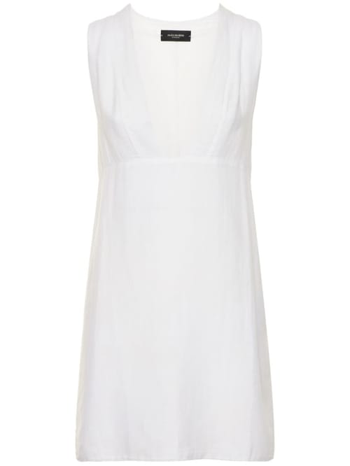 Alex Rivière Studio: Vestido corto evasé en mezcla de lino
