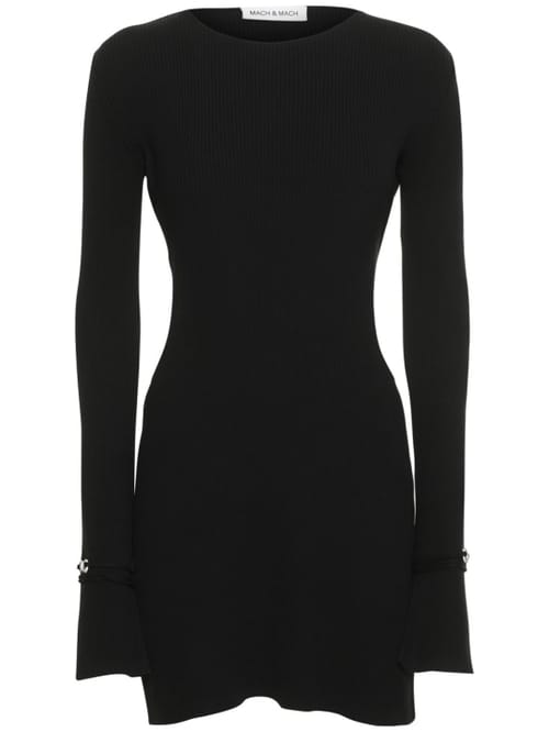 Mach & Mach: Robe courte en maille côtelée