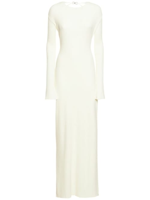 Mach & Mach: Long ribbed knit dress