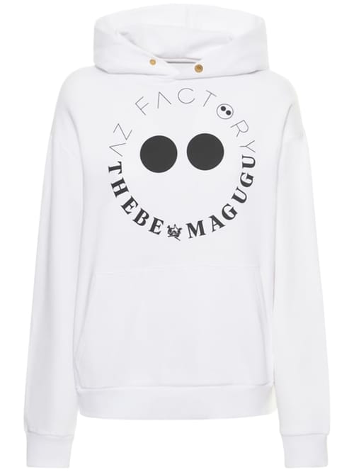 AZ FACTORY: Thebe Bagugu logo棉质平纹针织连帽卫衣