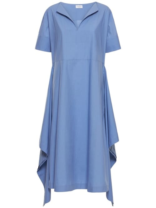 Deveaux: Cotton dress with draped panels