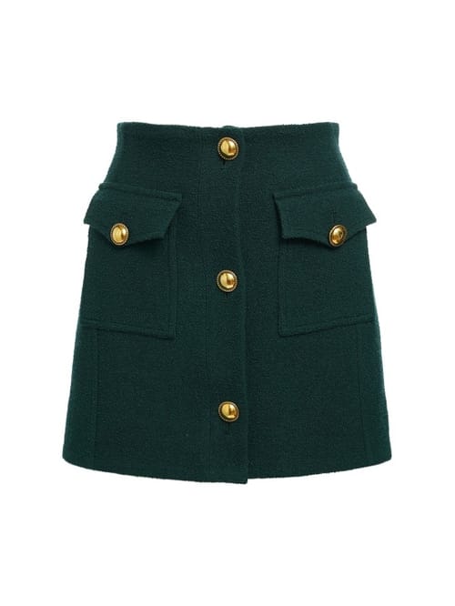 Alessandra Rich: 花呢圈绒迷你半身裙