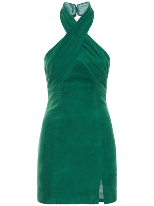 Giuseppe Di Morabito: Halter lambskin mini dress