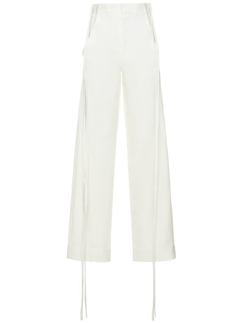 Ann Demeulemeester: Anneke蜡涂层棉质阔腿裤