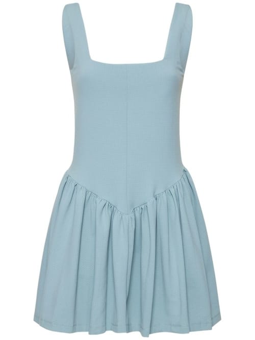 Marysia: Vestido corto acampanado elástico