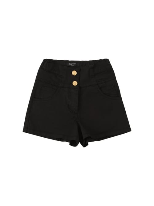 Balmain: 棉质斜纹短裤