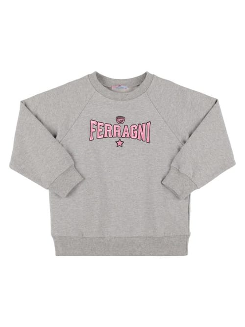 Chiara Ferragni: Logo刺绣棉质卫衣