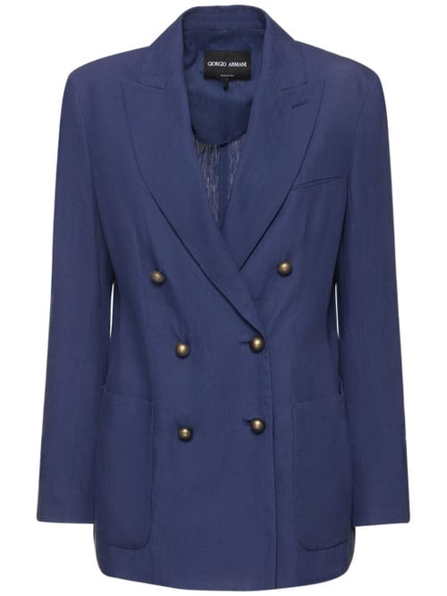Giorgio Armani: 双排扣亚麻西服夹克