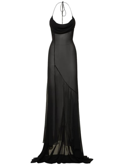 Alessandra Rich: Silk long dress with slit