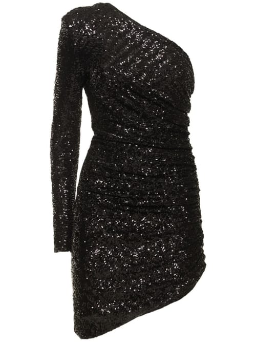 Michael Kors Collection: One-shoulder sequined mini dress