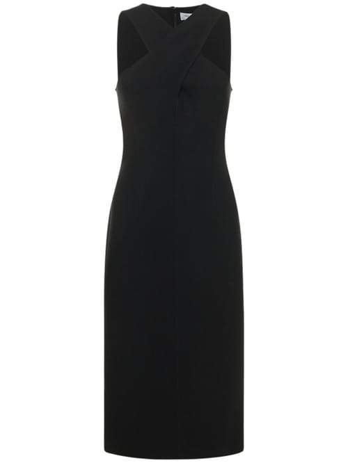 Michael Kors Collection: Wool midi dress with crossover neckline