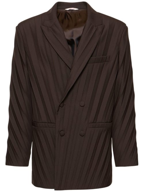 Valentino: 打褶双排扣夹克