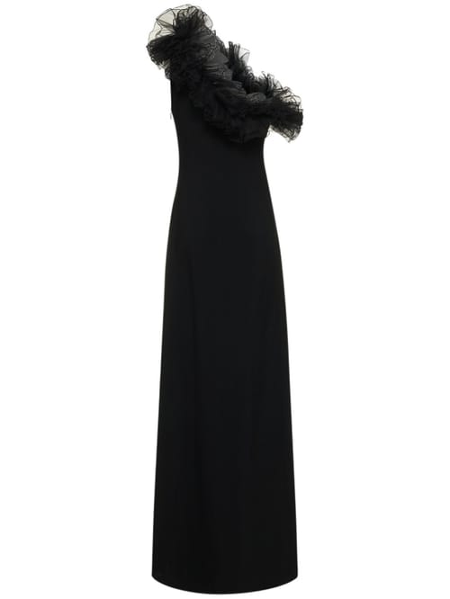 Giambattista Valli: One-shoulder gown with ruffles