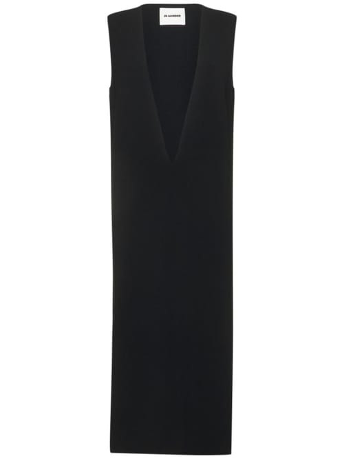 Jil Sander: Vestido largo sin mangas con escote en V