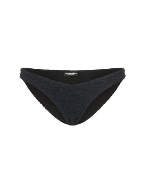 Dsquared2: Logo褶皱比基尼泳裤