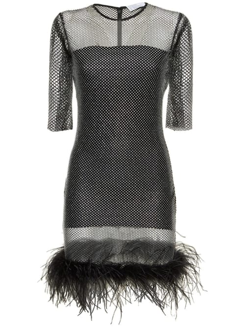 Giuseppe Di Morabito: Mini dress with crystals and feathers