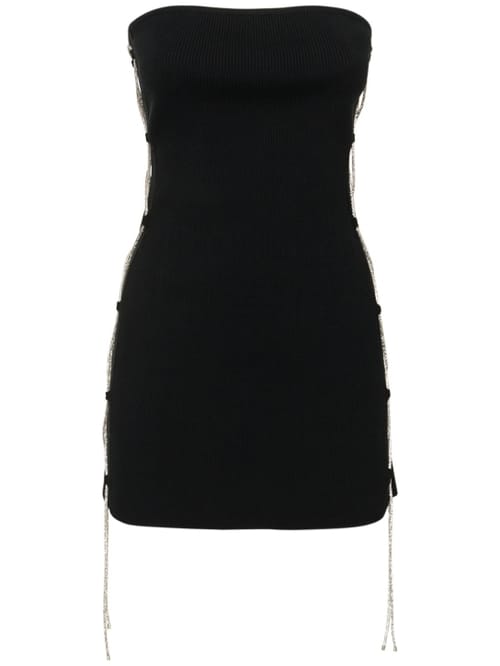 Giuseppe Di Morabito: Ribbed mini dress with crystals