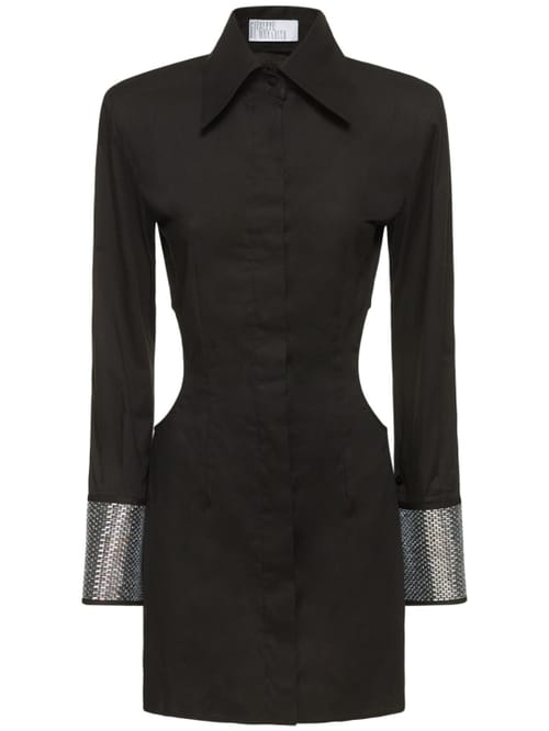 Giuseppe Di Morabito: Cotton shirt dress with crystals
