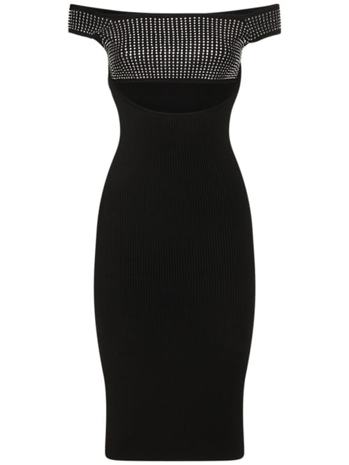 Giuseppe Di Morabito: Ribbed knit dress with crystals
