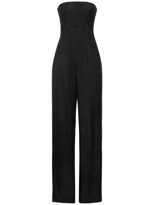 Stella McCartney: 绉纱阔腿连身裤