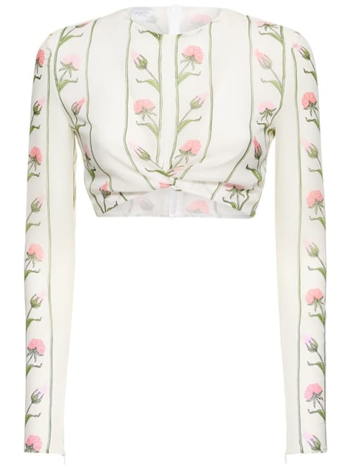 Giambattista Valli: 印花真丝乔其纱短款上衣