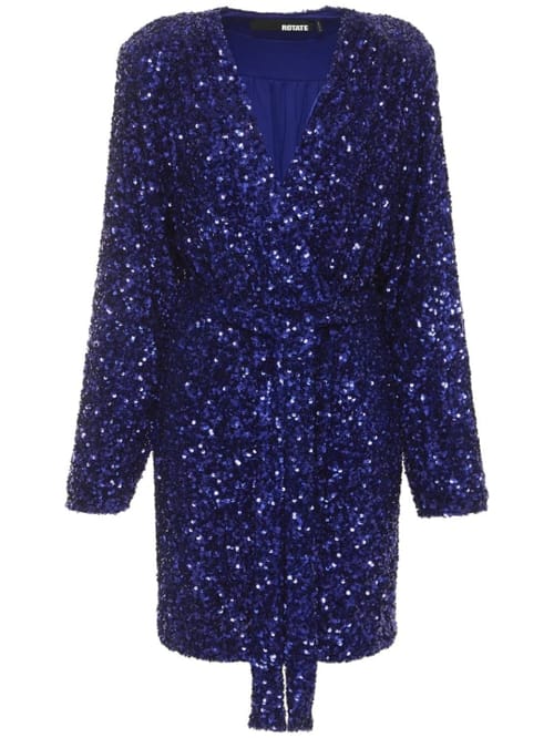 Rotate: Sequin wrap mini dress