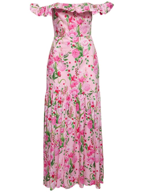 Borgo De Nor: Vestido largo de algodón con volantes