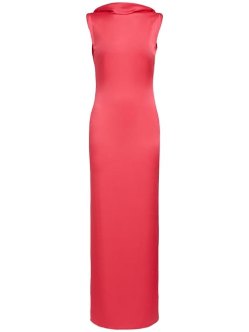 Versace: Vestido largo con espalda drapeada