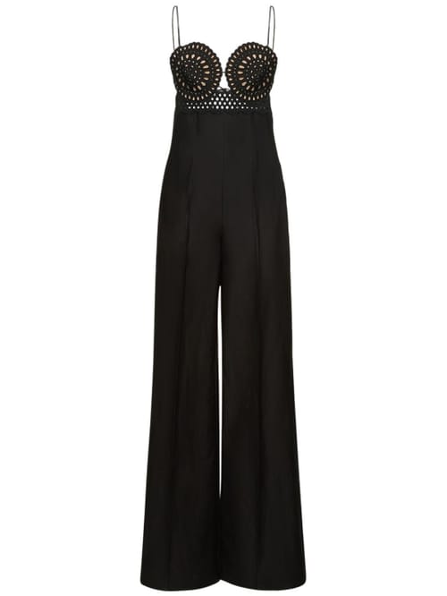 Stella McCartney: Mono en mezcla de lino con bordados