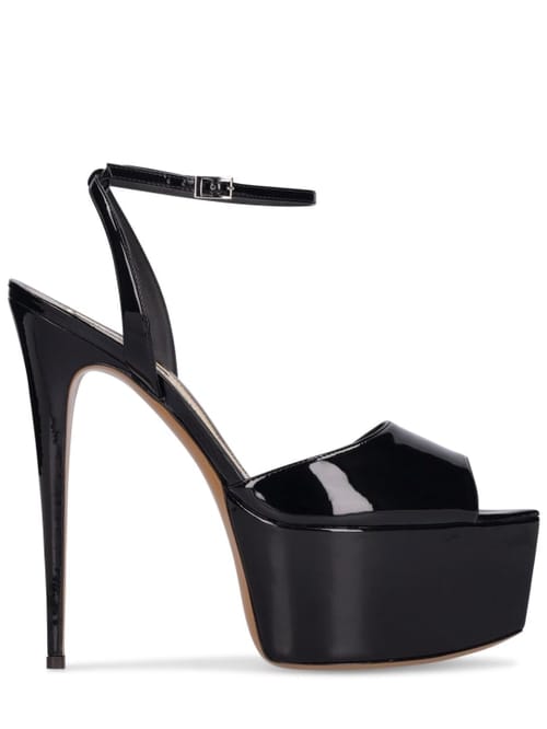 Alexandre Vauthier: 150毫米金属色仿皮凉鞋