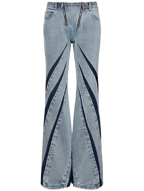 Dion Lee: 低腰拉链细节喇叭牛仔裤