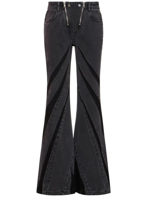 Dion Lee: 低腰拉链细节喇叭牛仔裤