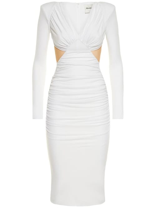 Roland Mouret: Vestido midi en punto con aberturas