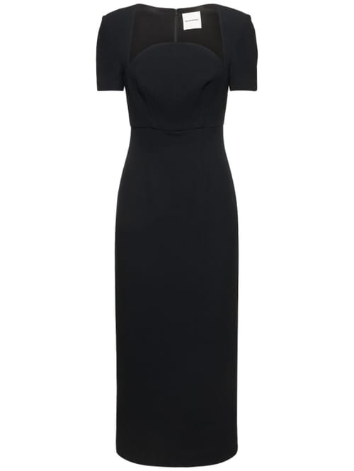 Roland Mouret: Moon羊毛绉纱迷笛连衣裙