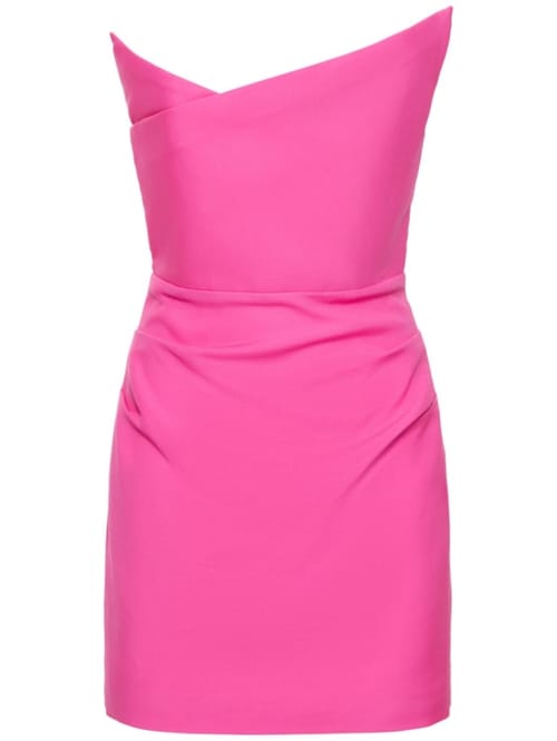 Roland Mouret: Wool and silk blend draped mini dress