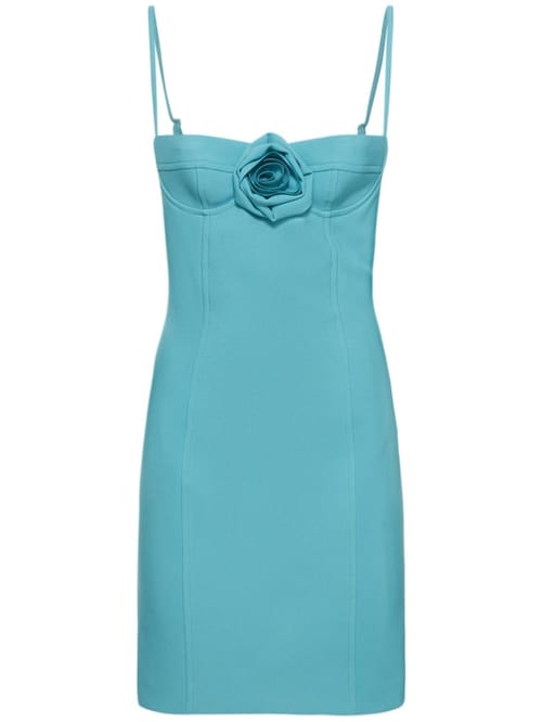 Blumarine: Bustier mini dress with floral appliqu 