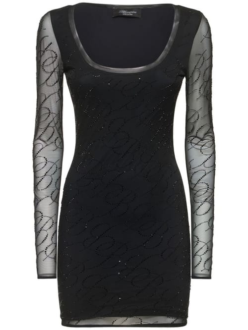 Blumarine: Tulle mini dress with crystals